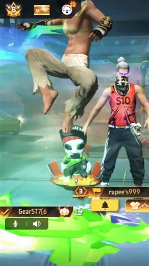 Free fire max life time me Emote v. s