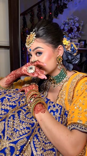 2.9M views · 10K reactions | Regal Elegance in Blue & Yellow  Makeup by Parul Garg | Parul Garg | Facebook