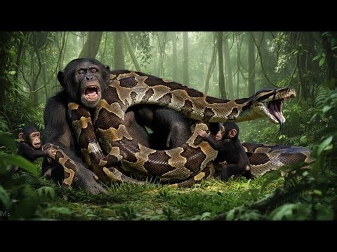 Animal Rescue: Mother Monkey Trapped by a Giant Python as Baby Cries for Help