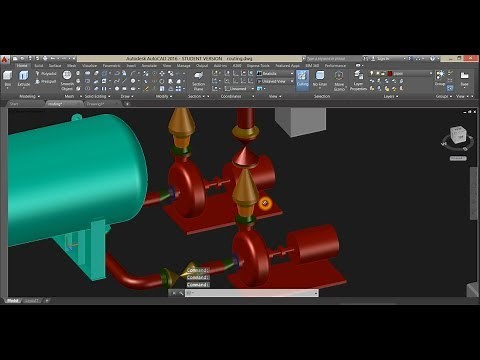 Process Piping Routing tutorial using Autocad 2016 3D