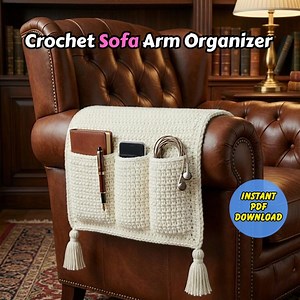 Crochet Sofa Arm Organizer Pattern PDF – Reversible Couch Armrest Organizer With 6 Pockets, Home Storage Crochet, Beginner Friendly - Etsy