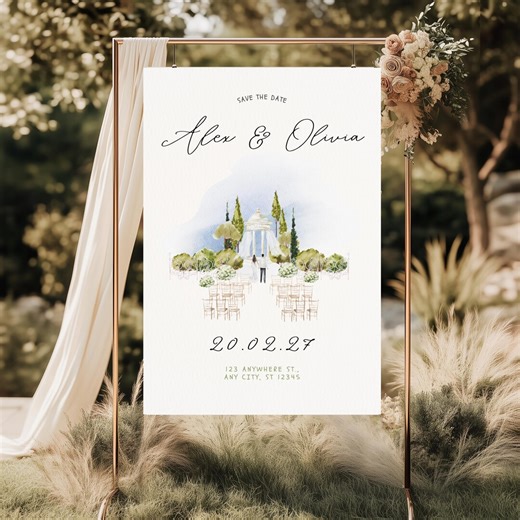 Venue Wedding Invitation, Editable Reception Invite, Wedding Invitation Card, Modern Reception Invitation, Welcome Sign - Etsy