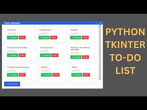 Python Project - Create a To Do List Project In Python Tkinter | Python Tasks Management Project