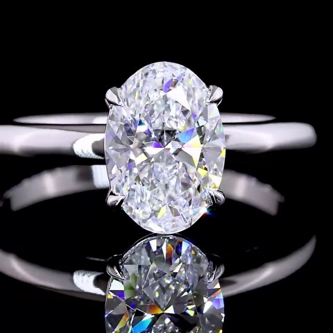 Buy 2.00 Ct Oval Lab Grown Diamond Engagement Ring, 14K Gold Solitaire Ring. Online in India - Etsy