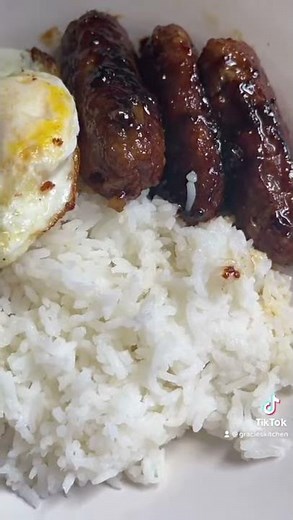 Breakfast | Homemade Skinless Longganisa with Rice and Egg