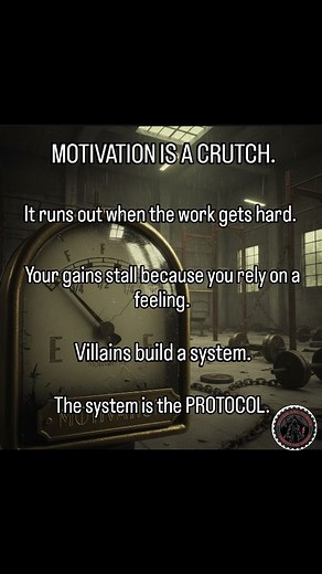 Your biggest enemy isn't the scale. It's the moment you wait to feel motivated. ​ Motivation is a high. It always crashes. It’s why you start strong on Monday and quit on Wednesday. ​The Villain Arc isn't built on feelings; it's built on an iron-clad system of discipline. The Protocol removes choice from the equation and forces the result. Stop asking your feelings for permission. ​ I’m giving away my 3-Day Discipline Checklist that locks in consistency. DM me the word "PROTOCOL" and I'll send i