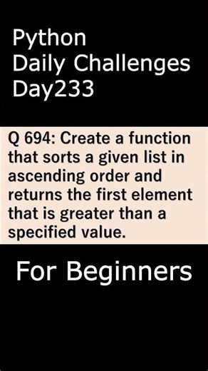 Python Daily Challenges Day232 For Beginners #programming #python #beginnersstitch