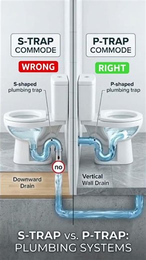 P Trap vs S Trap Commode 🚽 Which Is Better? #shorts #commode #civilengineering
