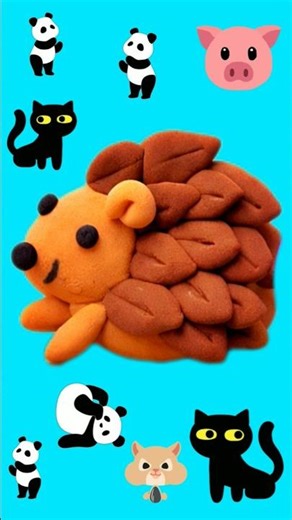 How to make clay wild animal 🦔 #shorts #diy #art