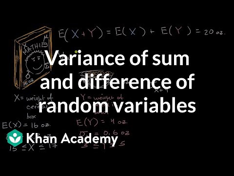 Variance of sum and difference of random variables | Random variables | AP Statistics | Khan Academy