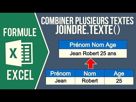 EXCEL - REGROUPER PLUSIEURS TEXTES DANS UNE MÊME CELLULE (Avec une seule formule = JOINDRE.TEXTE)