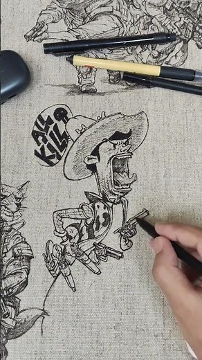 Day 86 – Cowboy Sketch ✏️ Kim Jung Gi Study | Who Draws Faster?