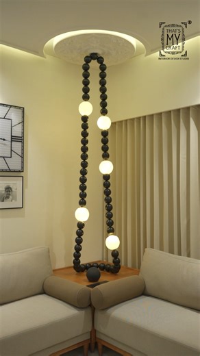 What happens when tradition inspires modern design? ✨ A mala-shaped light installation that brings warmth, character, and story into the space #LuxuryInteriors #CreativeInteriors #InteriorDesignIndia #SculpturalLighting #MalaDesign #ArtInspiredDesign #LivingRoomInteriors #CulturalDesign #LuxuryHomes #CustomInteriors #InteriorInspiration #AmbientLighting #UniqueLightingDesign #ContemporaryInteriors #SpiritualDesign #thatsmycraft #interiordesignahmedabad #interiordesigerahmedabad #interiordesignga