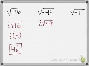 Simplifying Negative Square Roots perfect squares