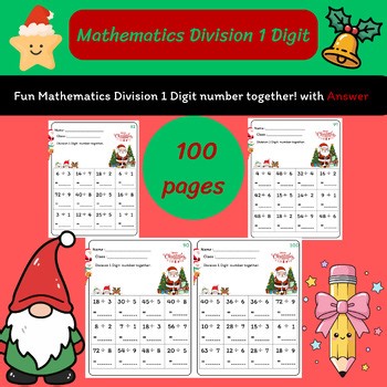 Math Division 1 Digit number together worksheets !