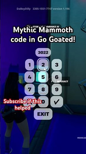 Mythic Mammoth code in Go Goated ! #fortnite