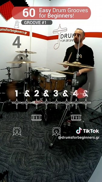 🔥Groove #1- 60 simple Drum Grooves for Beginners! 🥁 Learn this simple yet essential drum groove, perfect for beginners! 🤘No need to read sheet music—just follow the on-screen visual guide and start playing instantly. 🕺Build your timing, coordination, and confidence behind the kit. Stay tuned for more grooves in this 60-part series! 🎶 #Drumming​ #BeginnerDrums​ #Short​