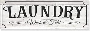 Laundry Sign Wash & Fold Farmhouse Rustic Decor Wood Signs Laundry Room Decore Gift 6x18 B3-06180062024
