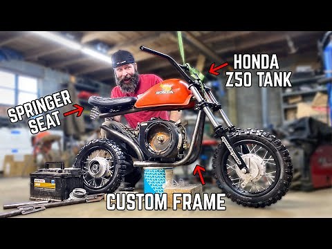 How to Build a SIMPLE CUSTOM Mini Bike Pt. 1 | Full Suspension, E-Start Mini Dirt Bike!