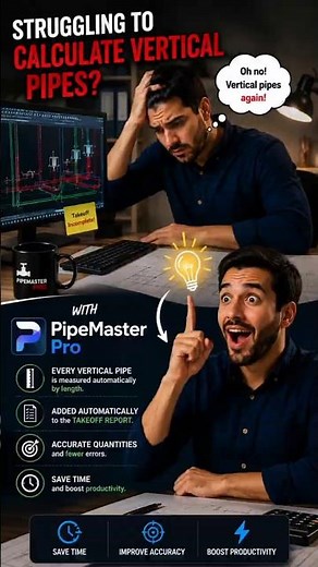 Stop Missing Vertical Pipes in Your Takeoff | PipeMaster Pro Does It Automatically !#AutoCAD #revit