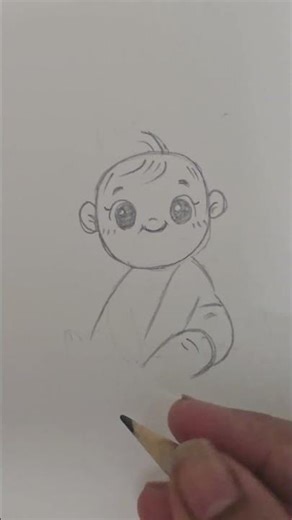 How to draw cute baby | How to draw baby easy #art #drawing4kids #easydrawing #shorts #draw #short