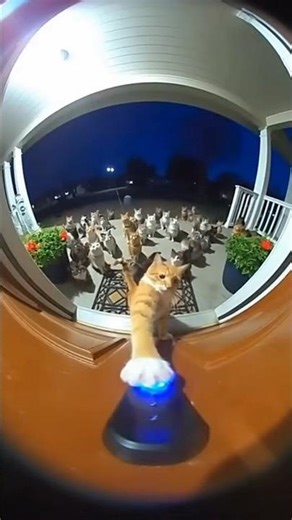 Cat Rings Doorbell… And Other Cats Panic! 😂