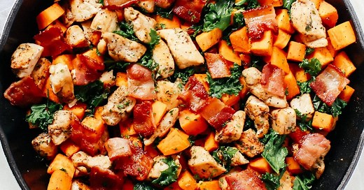 Sweet Potato Chicken Kale Skillet