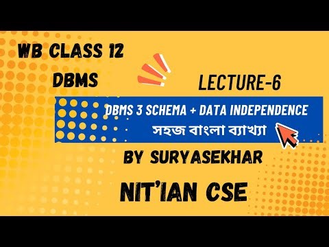 Lecture-6 | DBMS Three Schema Model + Data Independence | DBMS | Bengali | WB Board | Class 12