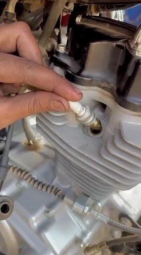 motorcycle spark plug installation process #shorts