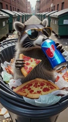 cute raccoon #funny #aivideo #cute #raccoon #animals #ai #treding #