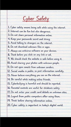 Cyber Safety 20 Lines Essay in English