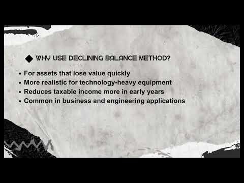 Depreciation Using Declining Balance Method | Engineering Economy
