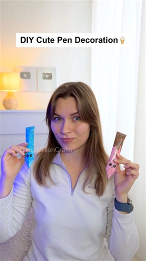 DIY Cute Ice Cream Pen Squish 🍦 Bubble Gum Style Craft #diy #trending #craft #cute #viral #kawaii