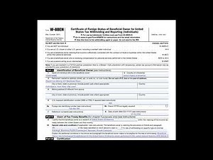 W-8 BEN- Certificate of foreign Status-Explained