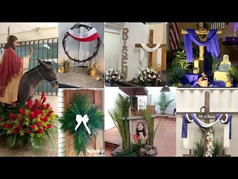 200+ Palm Sunday/Easter Church Altar door decoration ideas Lent season holy weak Easter arrangements