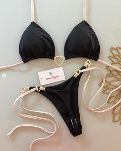 [Hot Item] Heart-Shaped Buckle Design Ditsy Floral 2 Pieces Set Swimsuit Sexy Bikini Swimwear