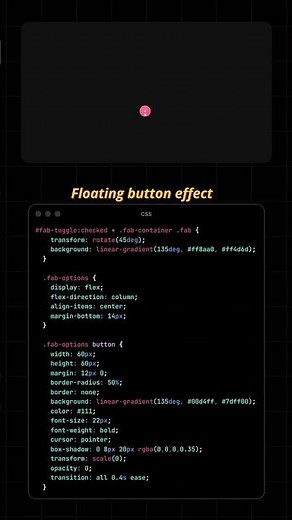 💥 CSS Only Floating Button Animation | Multi Option FAB Menu