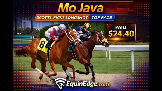 MO JAVA explodes as a Scotty Picks Longshot🔥 Top Pace💰 Pays $24.40Don’t miss the next one…👉 https://t.co/vhFuEsEt7a#EquinEdge #BettingEdge #HorseRacingLife #WinningPlays #LongshotAlert #Picks