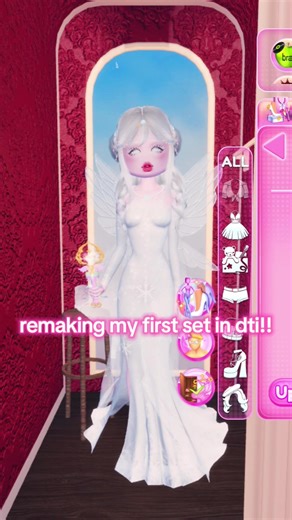 from noob with no vip to noob with vip and practice! i called this one white goddess #dresstoimpress #dti #roblox