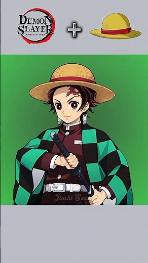 Demon Slayer Characters Wearing Luffy’s Straw Hat #kny #knyoc