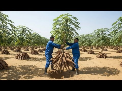 Inside Desert Cassava Farming | From Water Discovery to High-Tech Harvest & Flour Production