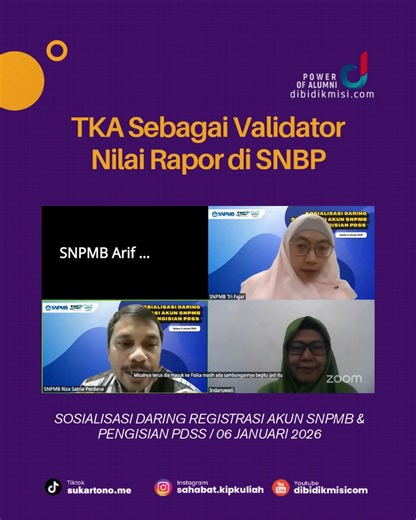 KIP Kuliah on Instagram: "Nilai TKA masih diproyeksikan sebagai validator nilai rapor, sehingga akan berpengaruh pada nilai akhir penilaian di SNBP. Meskipun demikian, formula seleksi, bobot penilaian dan variabel penilaian kelolosan di SNBP ditentukan oleh masing-masing kampus. Bukan ditentukan oleh formula tunggal dari Panitia SNPMB. Panitia SNPMB hanya memfasilitasi saja dalam proses seleksi akhir SNBP. Terkait siapa yang lolos dan tidak lolos diserahkan pada mekanisme seleksi yang dilakukan 