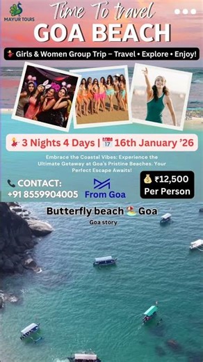 Goa Group Tour for Girls & Women | 3 Nights 4 Days | Fun, Sun & Adventure 🌴💃