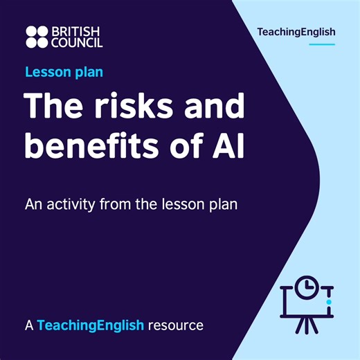 14K views · 215 reactions | In this extract from the B2+ lesson plan, the risks and benefits of AI, students listen to different people's opinions about #ArtificalIntelligence. Find the full lesson plan and materials here: https://www.teachingenglish.org.uk/teaching-resources/teaching-secondary/lesson-plans/upper-intermediate-b2/risks-and-benefits-ai Karen  #TeachingEnglish #IntegratingICT | TeachingEnglish - British Council | Facebook