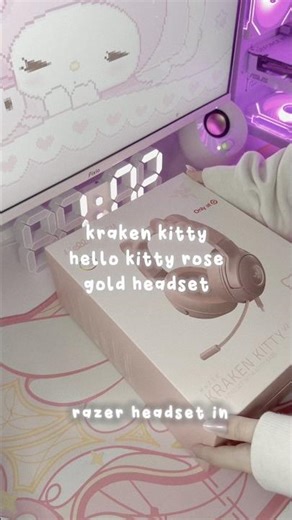 ‪@razer‬ KRAKEN KITTY HELLO KITTY ROSE GOLD HEADSET UNBOXING!! ₍^. .^₎⟆ #gifted #razer #sanrio #shorts