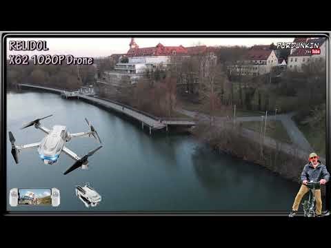 Relidol X62 1080p Foldable mini FPV Drone HD 80° Adjustable Lens Tap to Fly & Fly In Circles $40