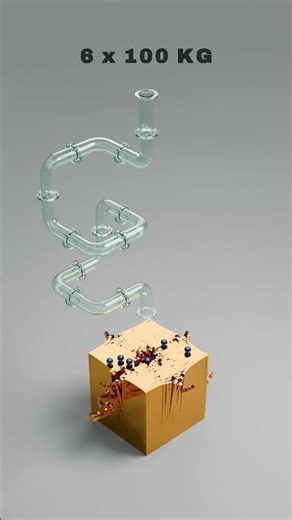 Satisfying Metal Ball Falling Loop in Glossy Pipeline #satisfying #animation #blender