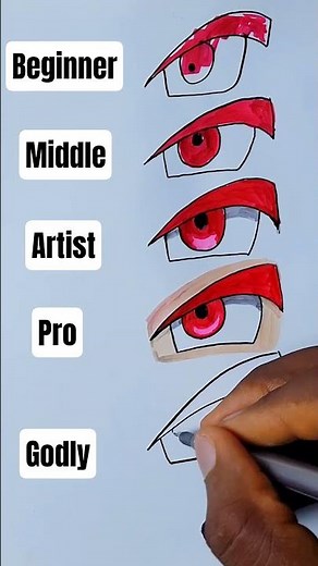 How to Draw Goku Super Saiyan God Eyes in Different Levels 👀 #shorts