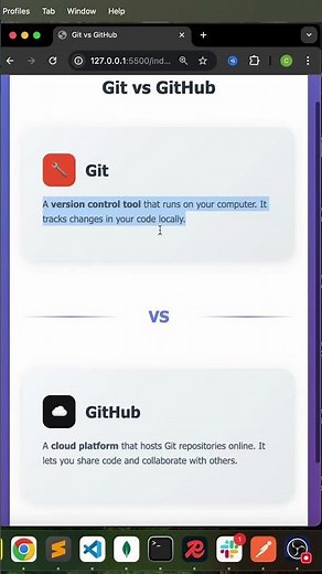 Git vs GitHub Explained in 1 Min #github #gitcommands #coding #programming