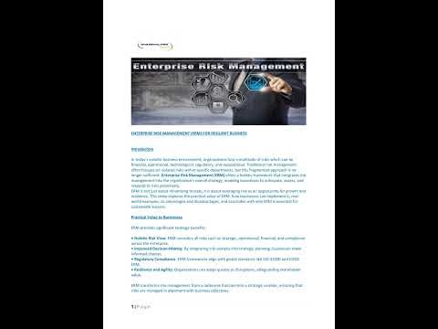 ENTERPRISE RISK MANAGEMENT #erm #businessstrategy #strategicplanning #riskmanagement #mitigation
